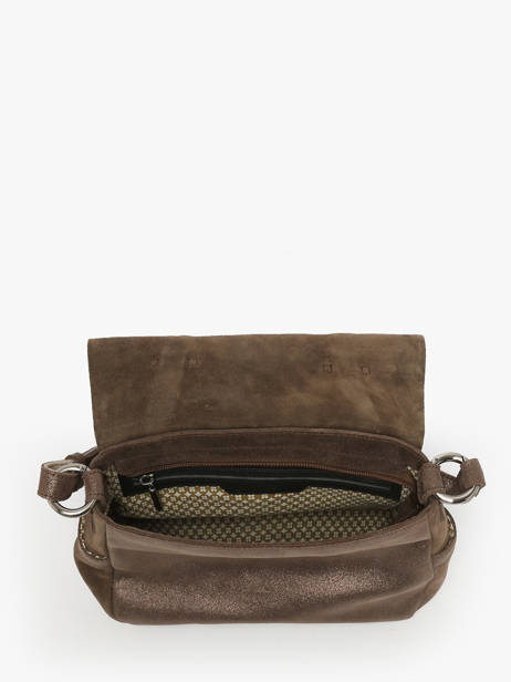 Cross Body Tas Vintage Leder Mila louise Bruin vintage 3677XV ander zicht 2